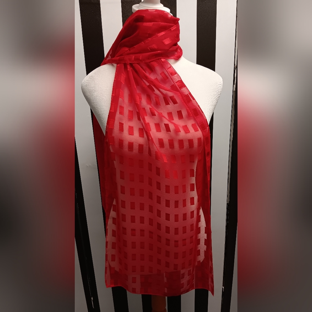Cejon Red Sheer Scarf